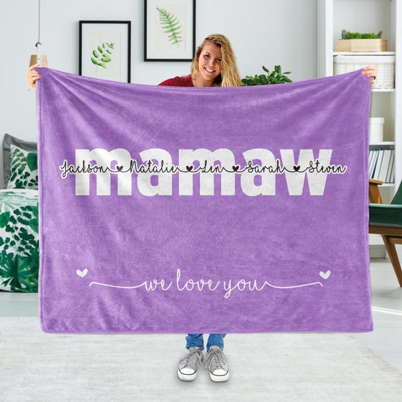 Personalized Fleece Blanket with Your Nick & Kids' Names