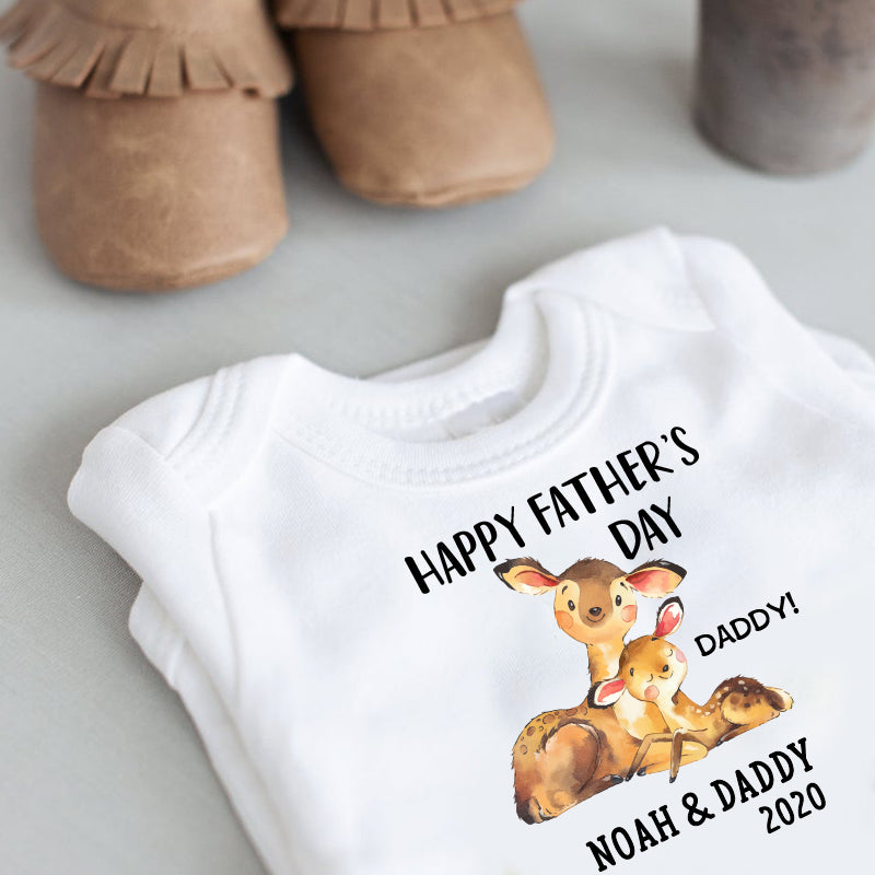 Custom Deer Father's Day Fleece Blankets / Baby Onesies / Daddy Shirts