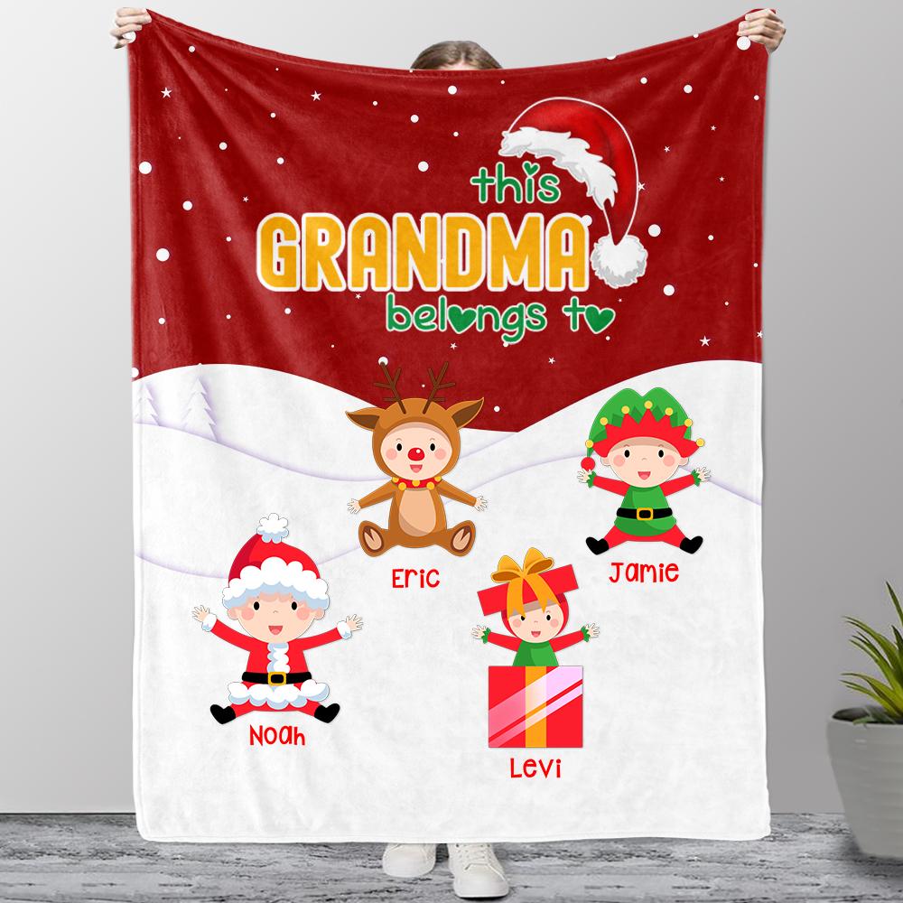 Personalized Christmas Blanket with Baby Names