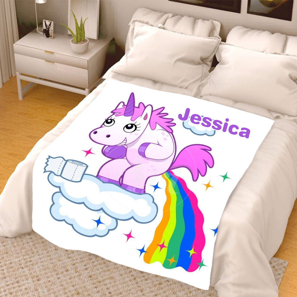 Custom UNICORN Poop Blankets