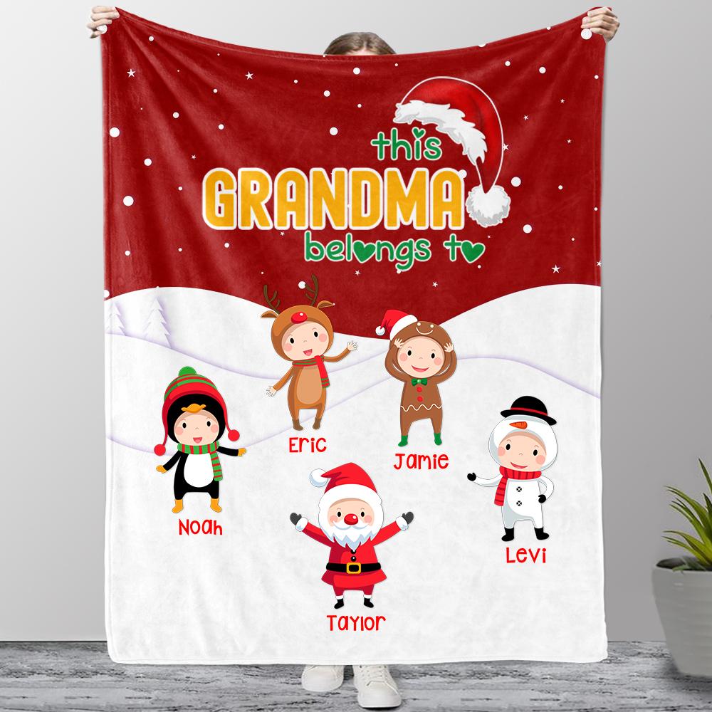Personalized Christmas Blanket with Baby Names