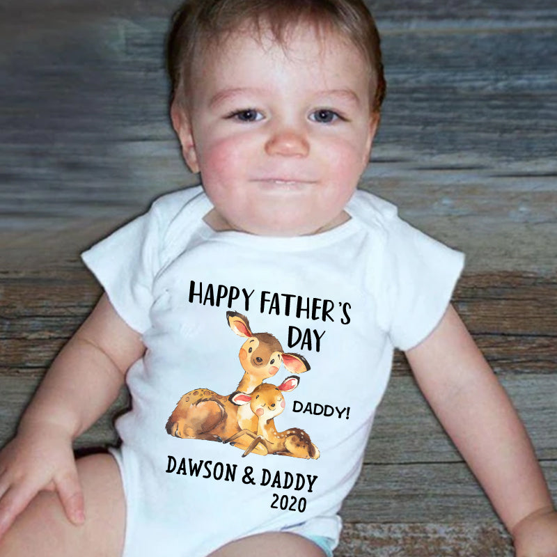 Custom Deer Father's Day Fleece Blankets / Baby Onesies / Daddy Shirts