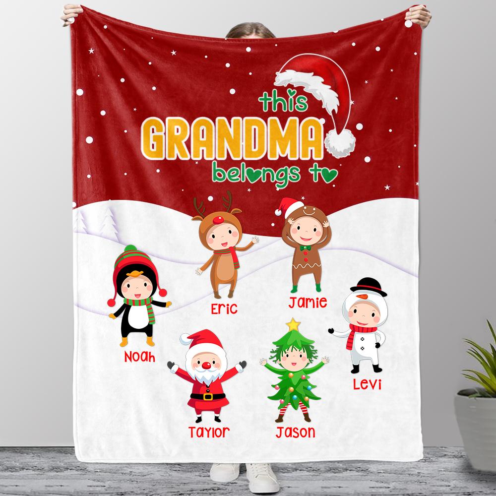 Personalized Christmas Blanket with Baby Names