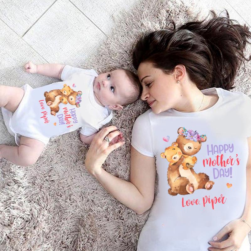 Custom Bear Mama and Baby Mother's Day Fleece Blankets