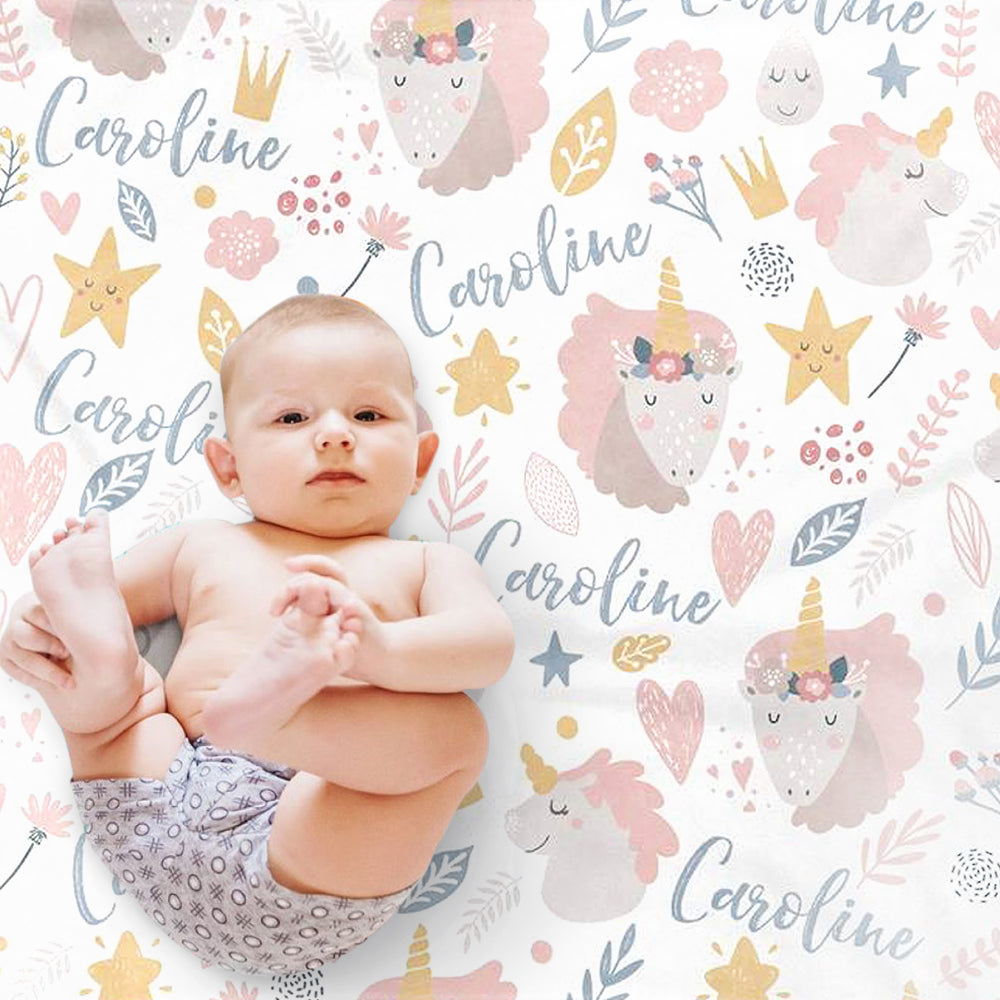 Custom Animal Girl Name Blanket
