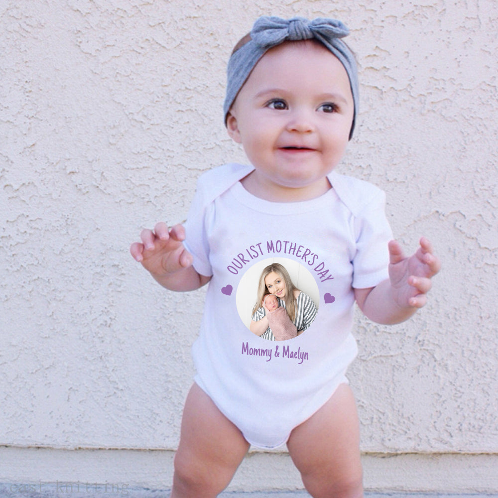 Baby Photo Bodysuit, Custom Baby Onesie, Funny Baby Onesie, Baby Boy Onesie, Baby Girl Onesie, Mother's Day Bodysuit