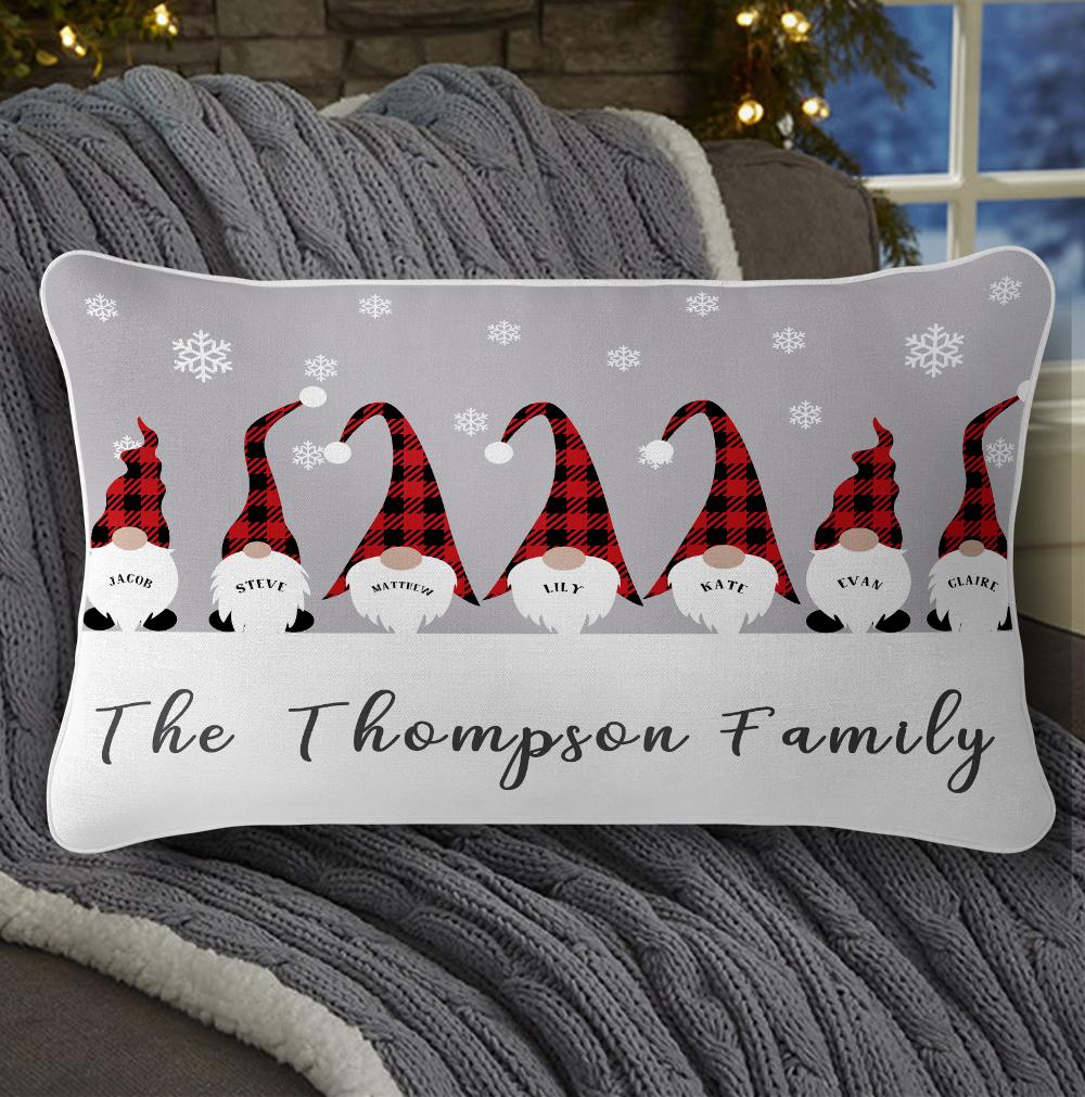 Personalized Christmas Gnomes Family Pillowcase With Name II