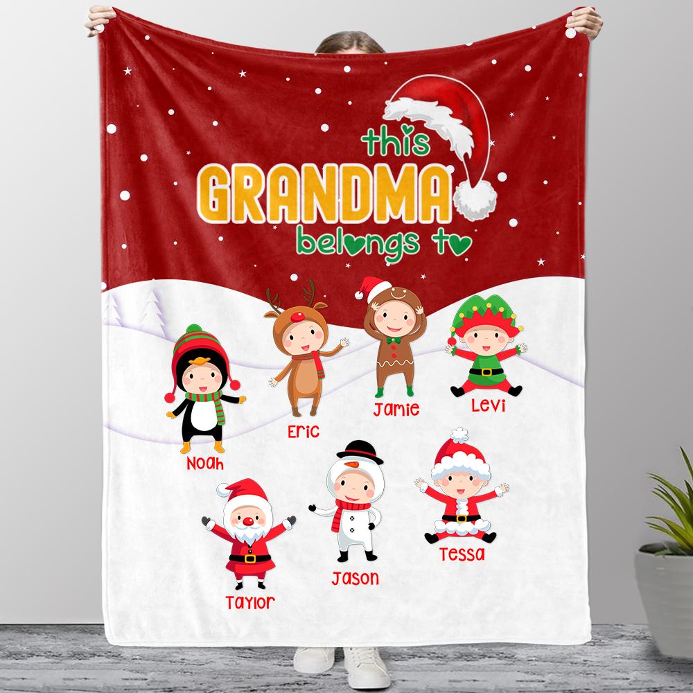 Personalized Christmas Blanket with Baby Names