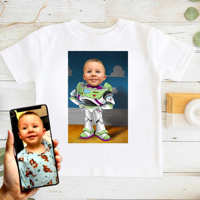 Personalized Hand-Drawing Kid's Portrait T-shirt IX