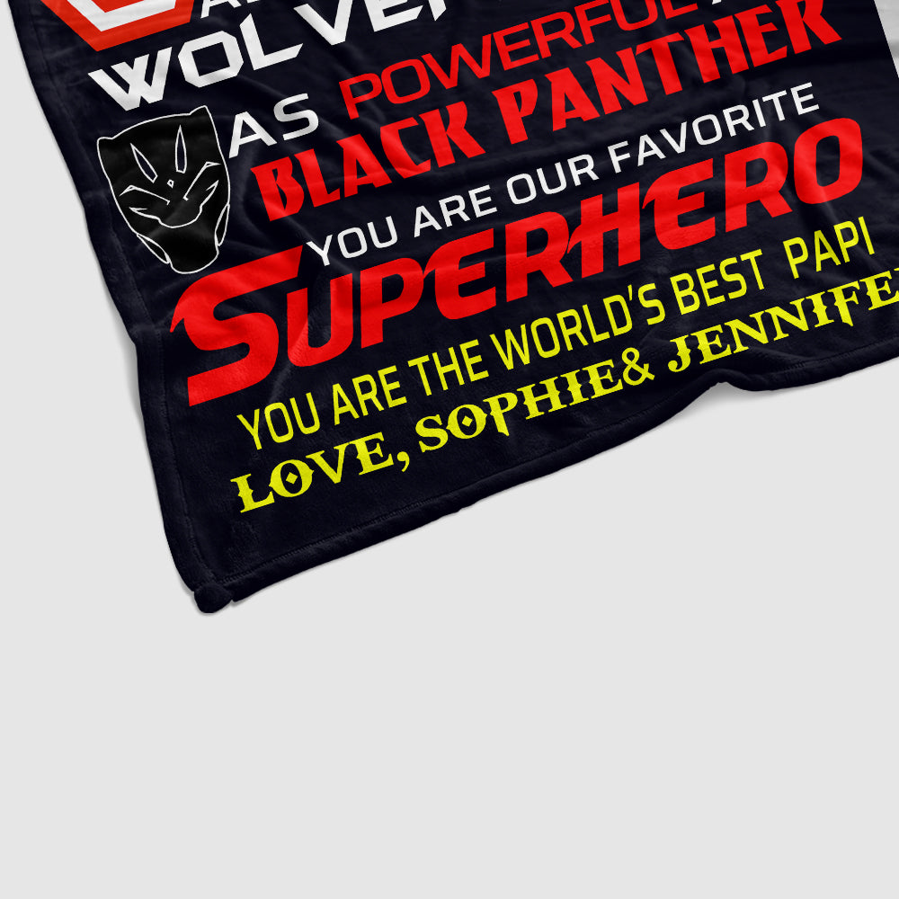 Custom Fleece Blankets with Nickname & Kids' Names I - Christmas Gift for Dad Uncle & Grandpa