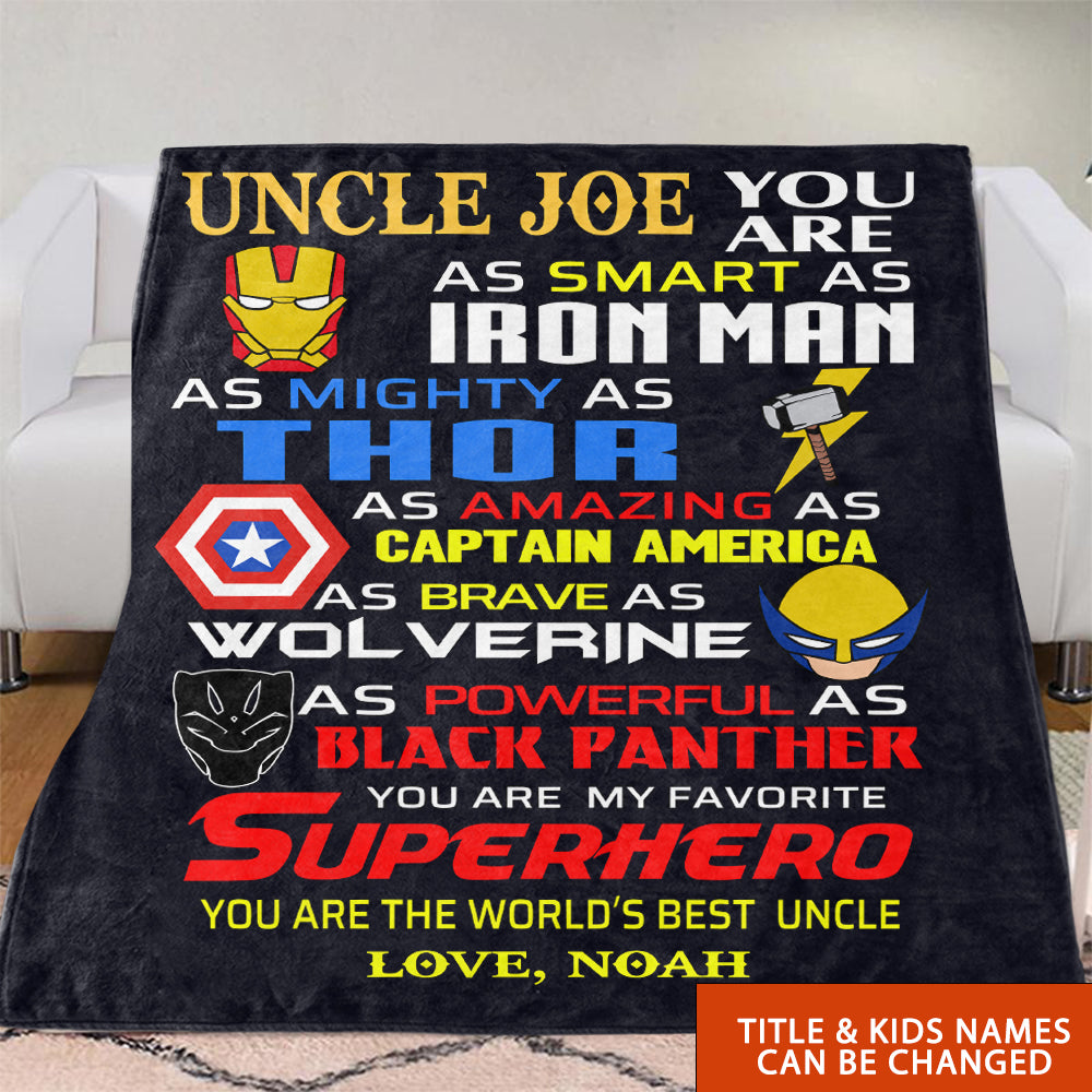 Custom Fleece Blankets with Nickname & Kids' Names I - Christmas Gift for Dad Uncle & Grandpa