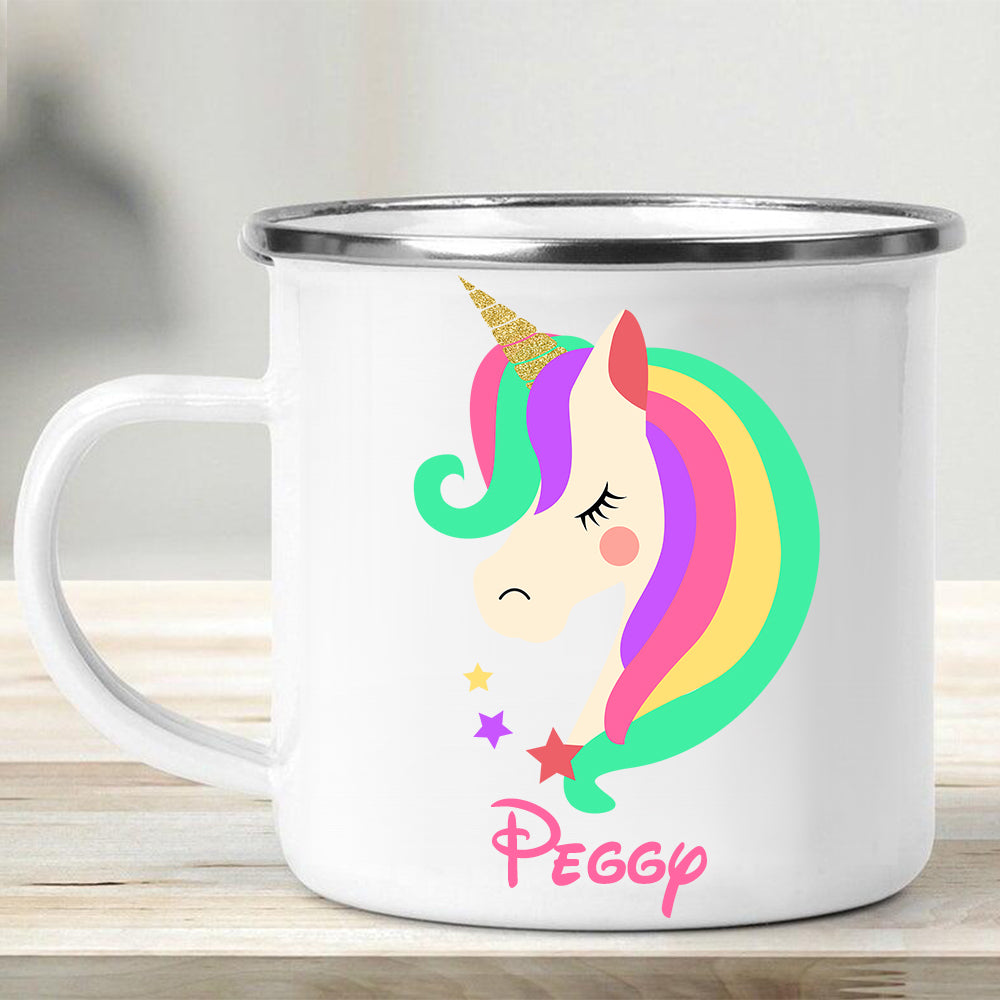Custom Name Unicorn Enamel Campfire Mug Ⅳ
