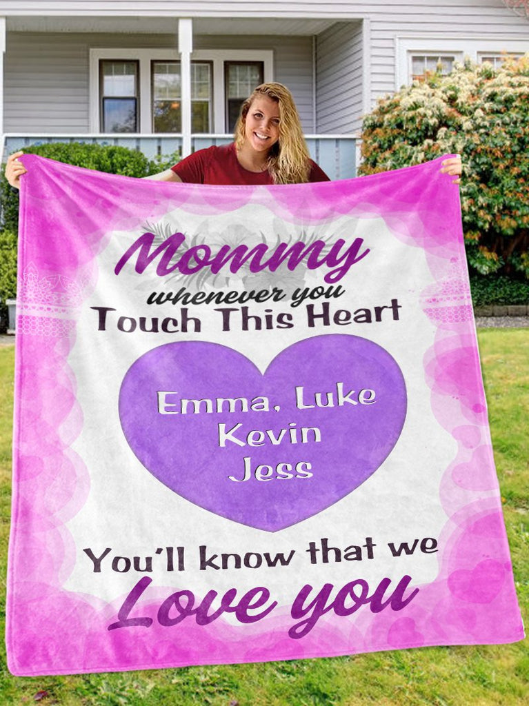 Customized Cozy Plush Fleece Blanket with Nickname & Kids Names