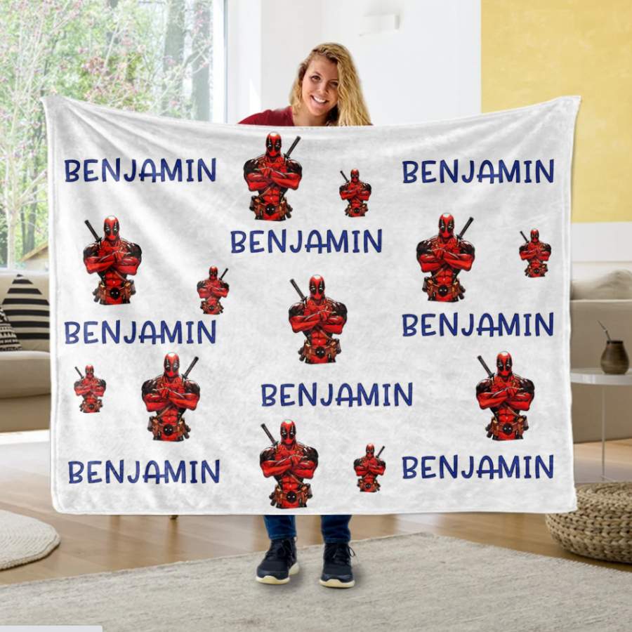 Custom Name Deadpool Blanket, New Christmas Gift!