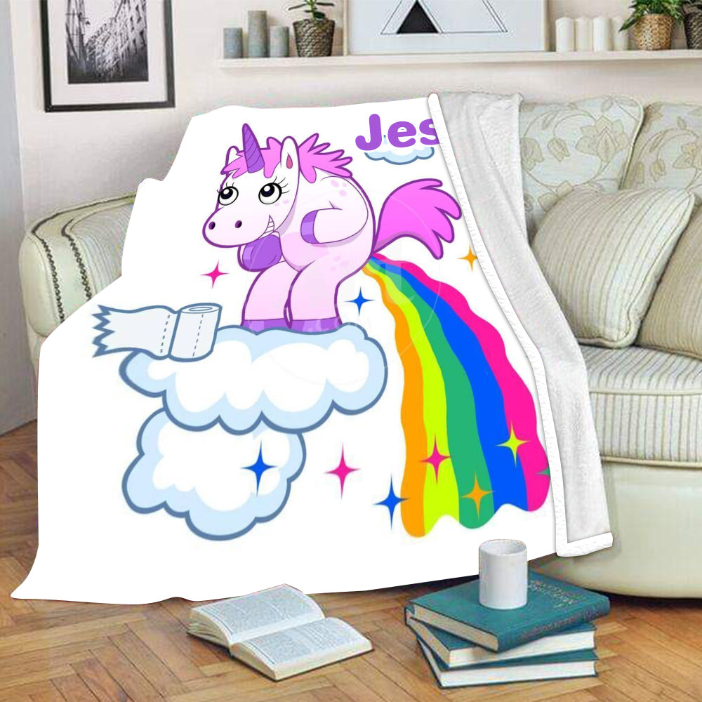 Custom UNICORN Poop Blankets