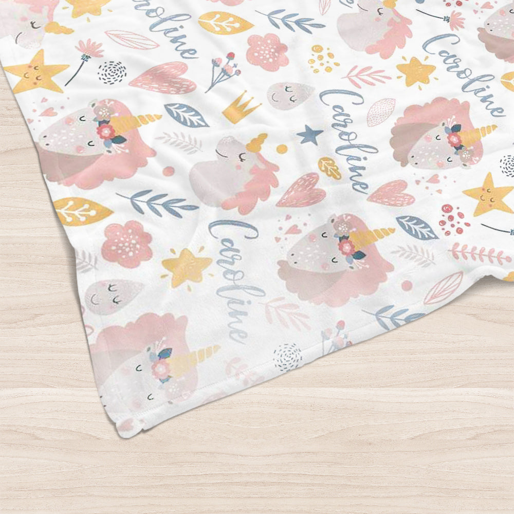 Custom Animal Girl Name Blanket