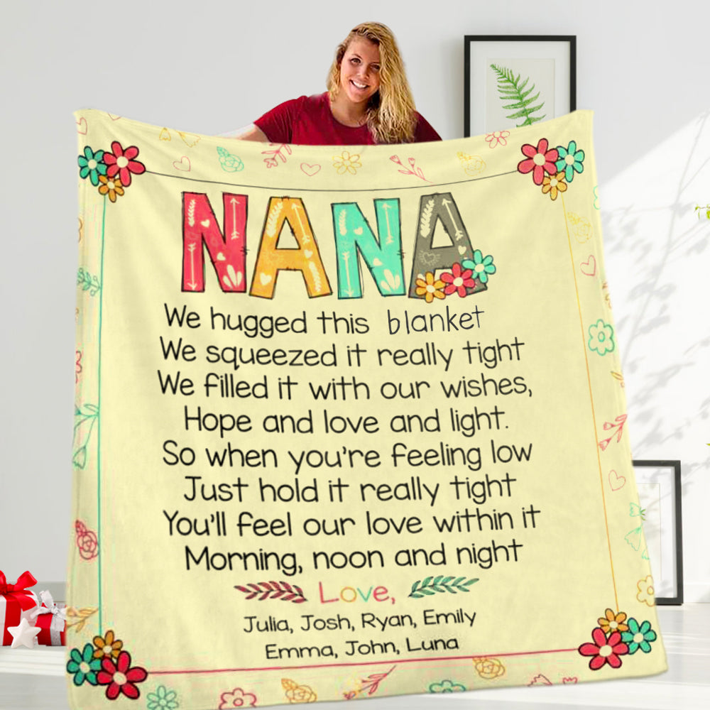 Personalized Cozy Plush Fleece Blankets with Your Nick & Kids' Names