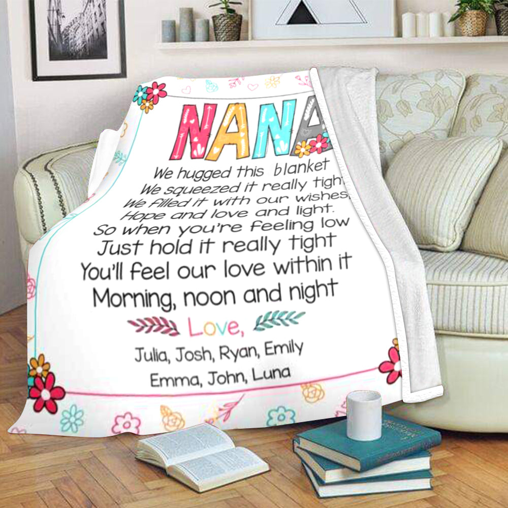 Personalized Cozy Plush Fleece Blankets with Your Nick & Kids' Names