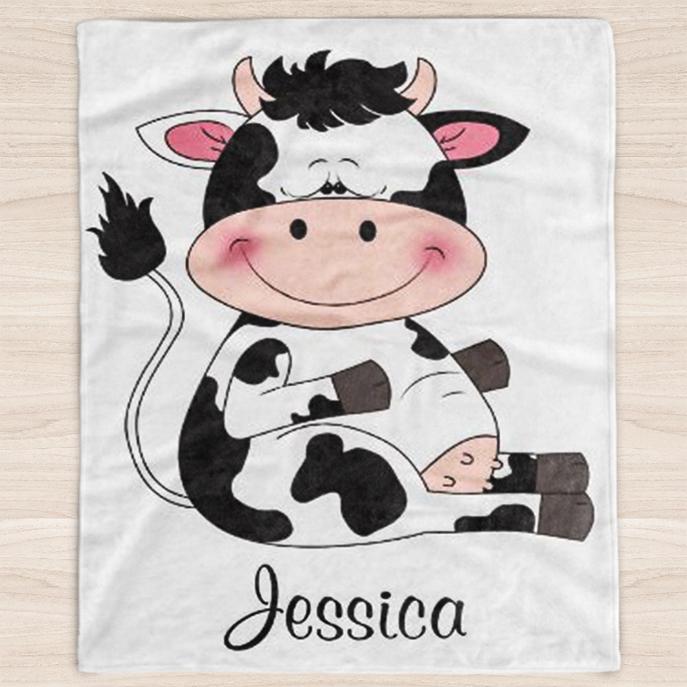 Custom Animal Baby Boy and Girl Name Blanket