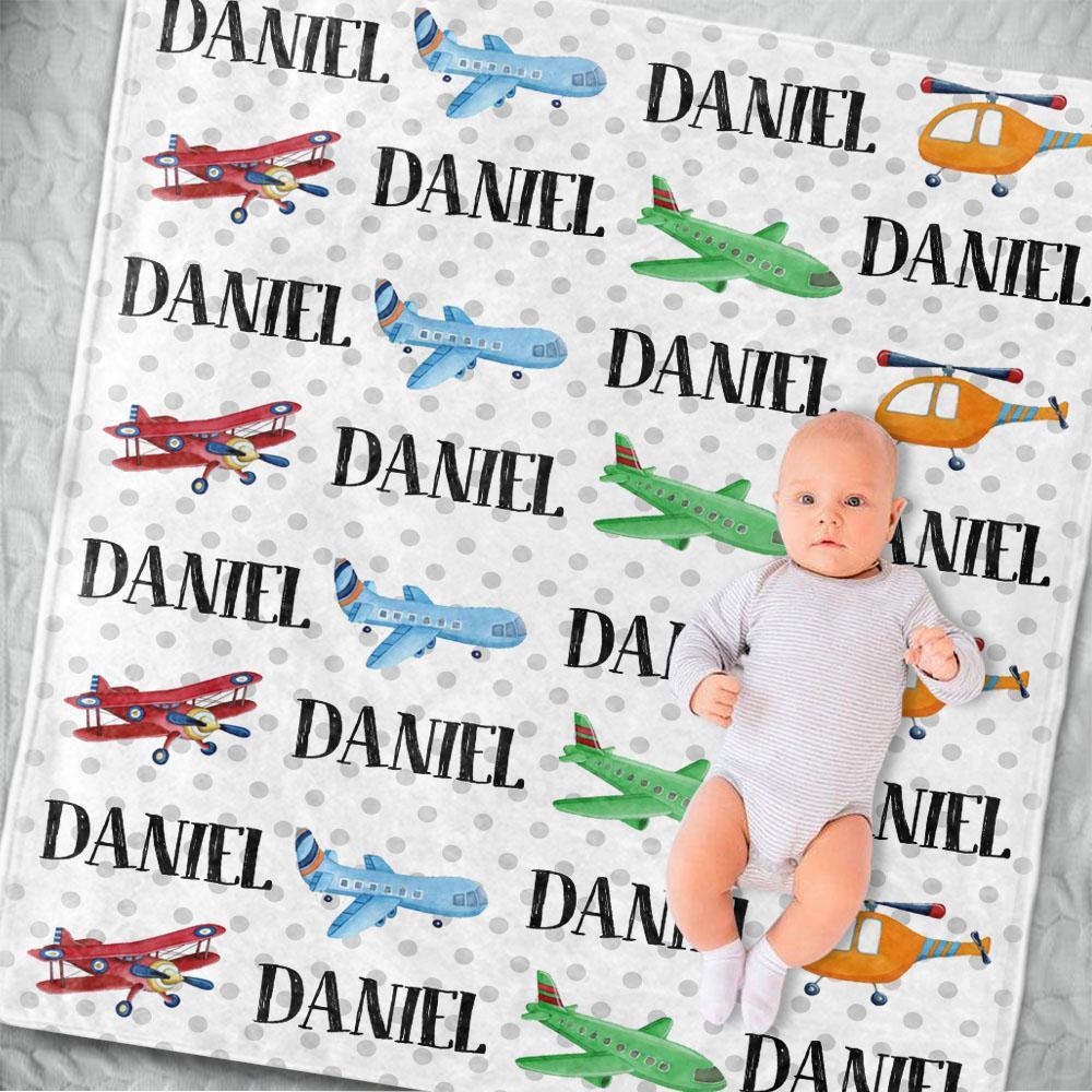 Personalized Name Transportation Fleece Blankets