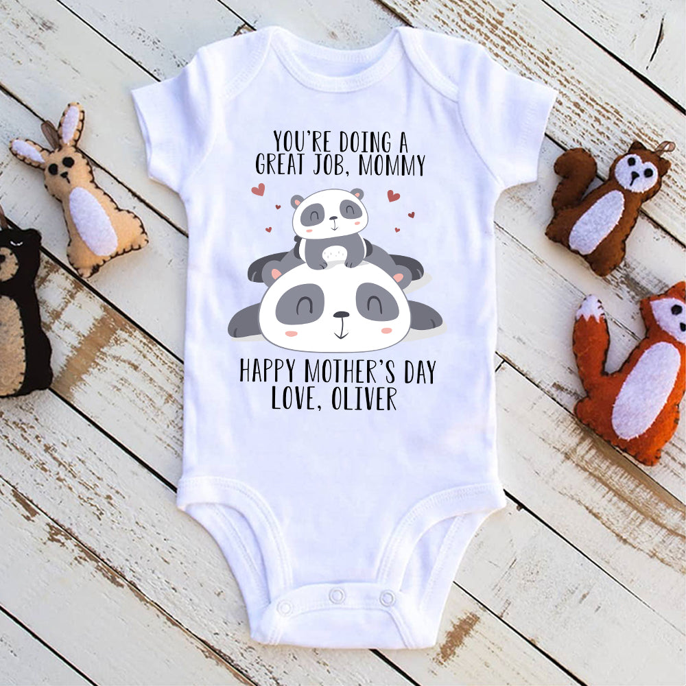 Custom Panda Mother's Day Baby Onesie