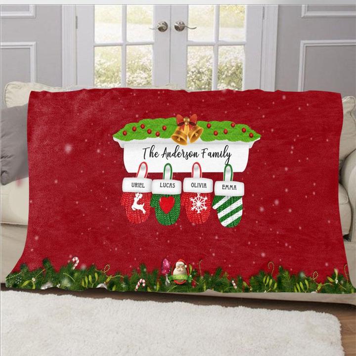 Custom CHRISTMAS BLANKET with Nickname & Kids Names