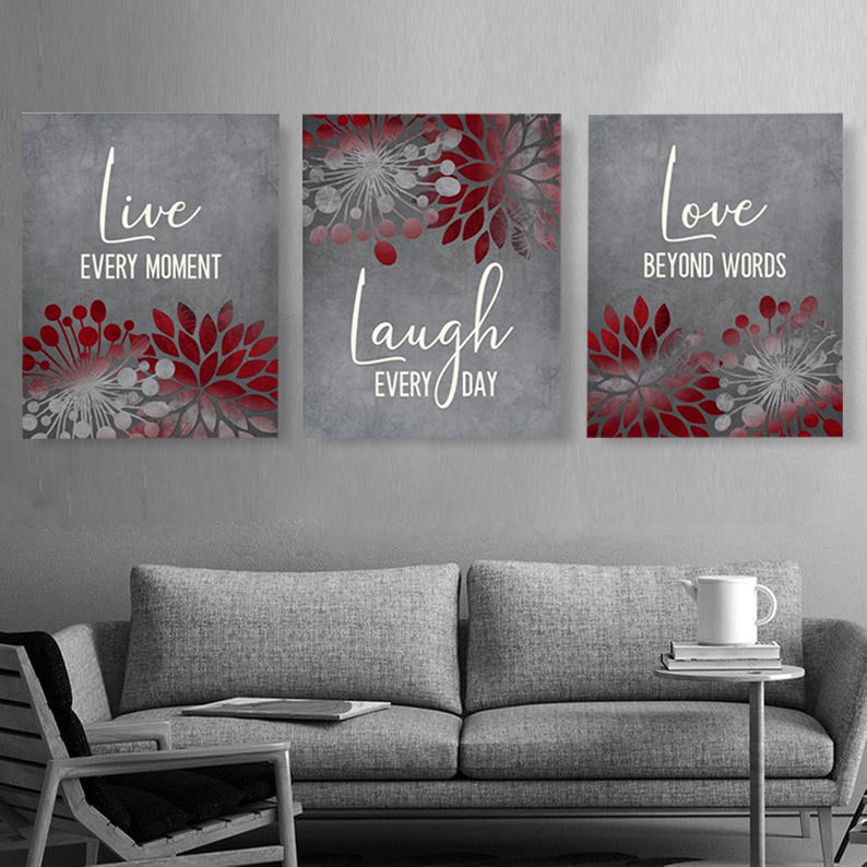 Live Laugh Love Sign Canvas Wall Art Set II