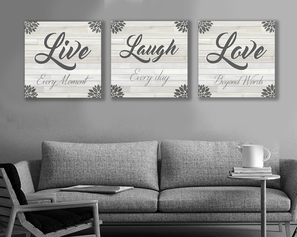 Live Laugh Love Canvas Art Set - BUY 2 SAVE 10%