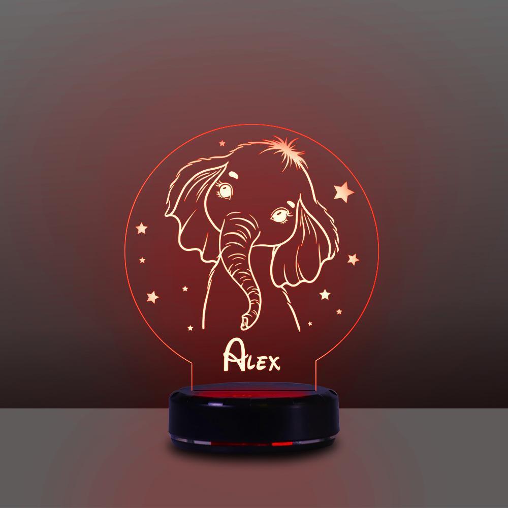 Personalized Name Night Lights for Kids Cartoon Elephant 07