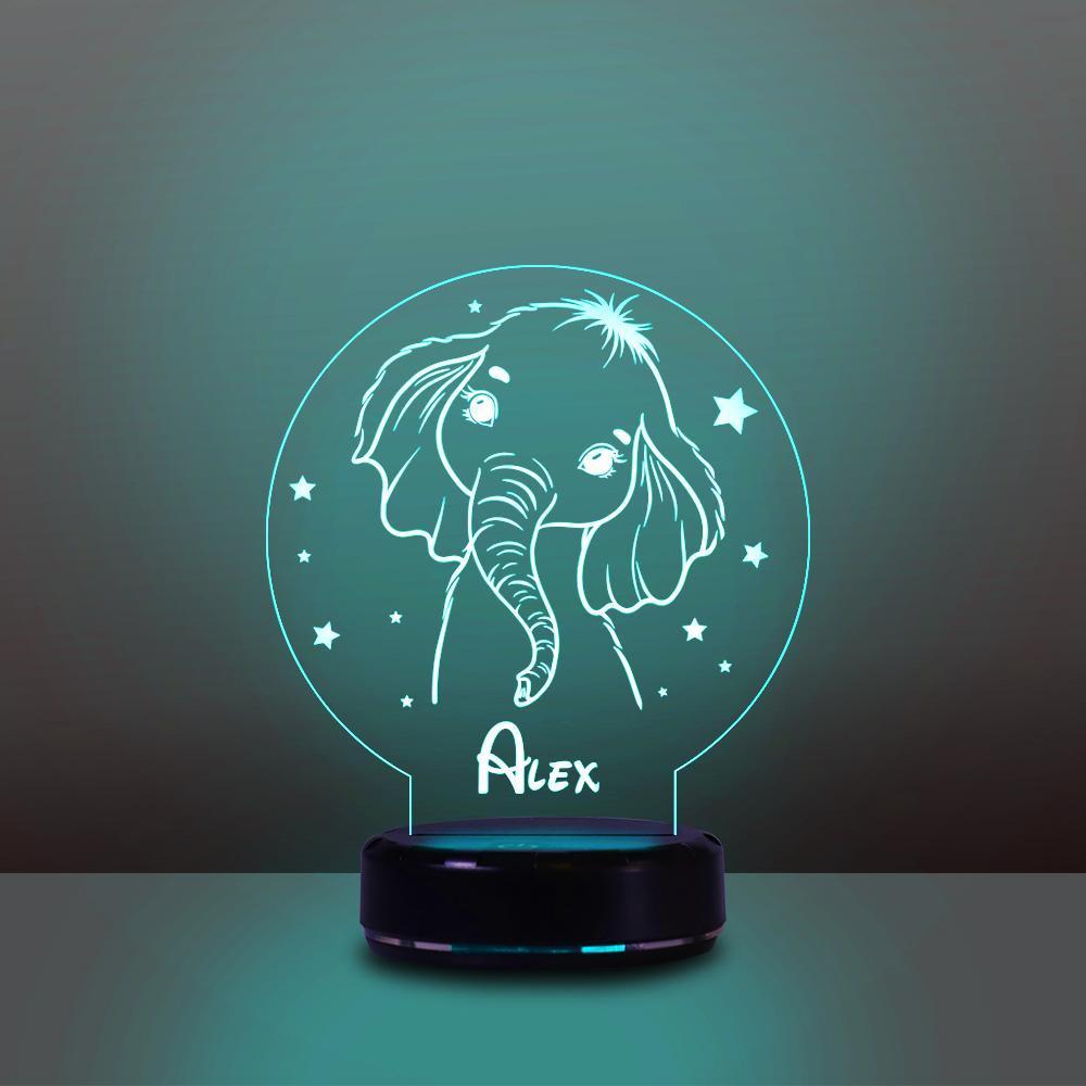 Personalized Name Night Lights for Kids Cartoon Elephant 07