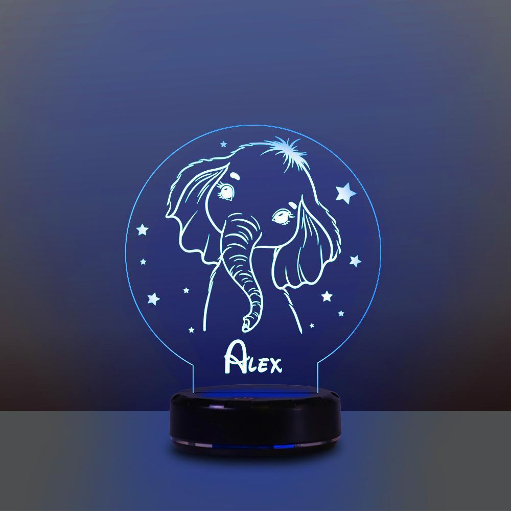 Personalized Name Night Lights for Kids Cartoon Elephant 07