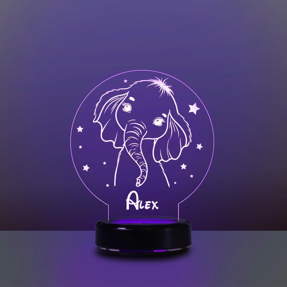 Personalized Name Night Lights for Kids Cartoon Elephant 07