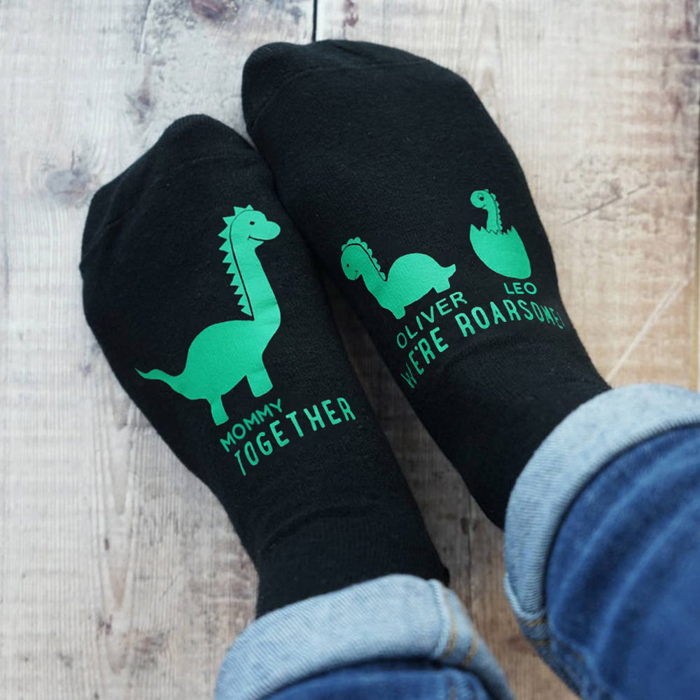 Personalized Mummy and Me Dinosaur Women’s Socks I