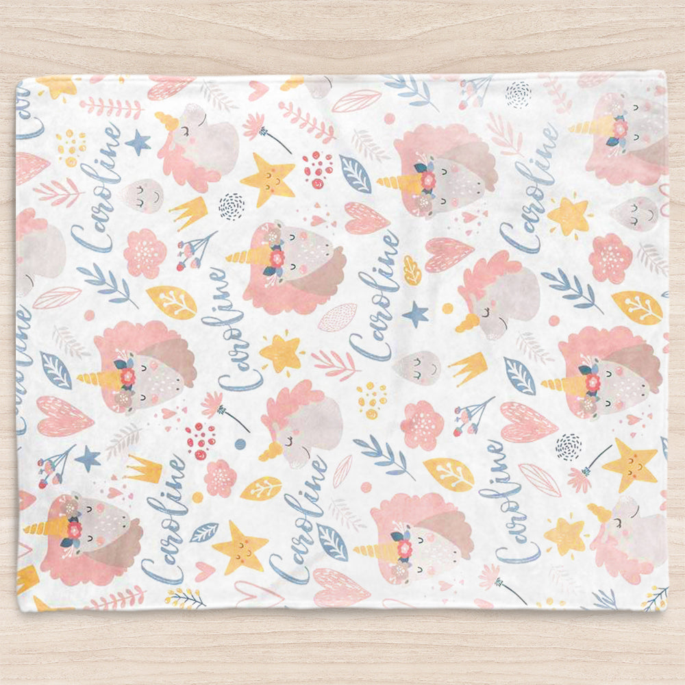Custom Animal Girl Name Blanket