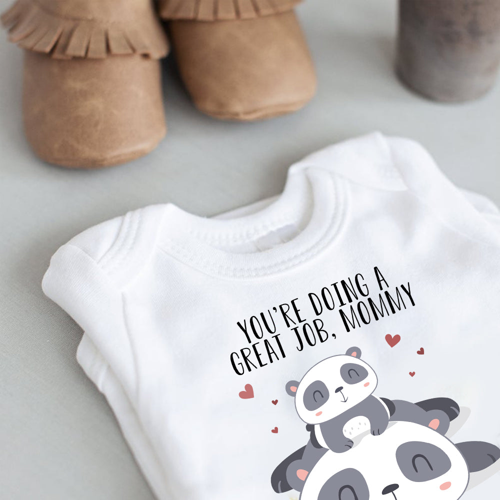Custom Panda Mother's Day Baby Onesie