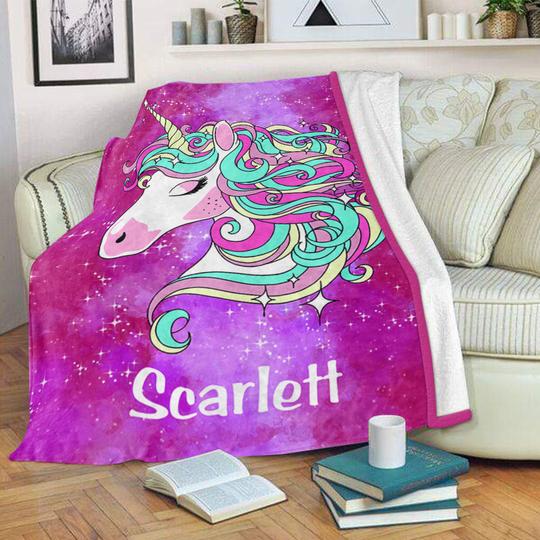 Custom UNICORN Name Blankets