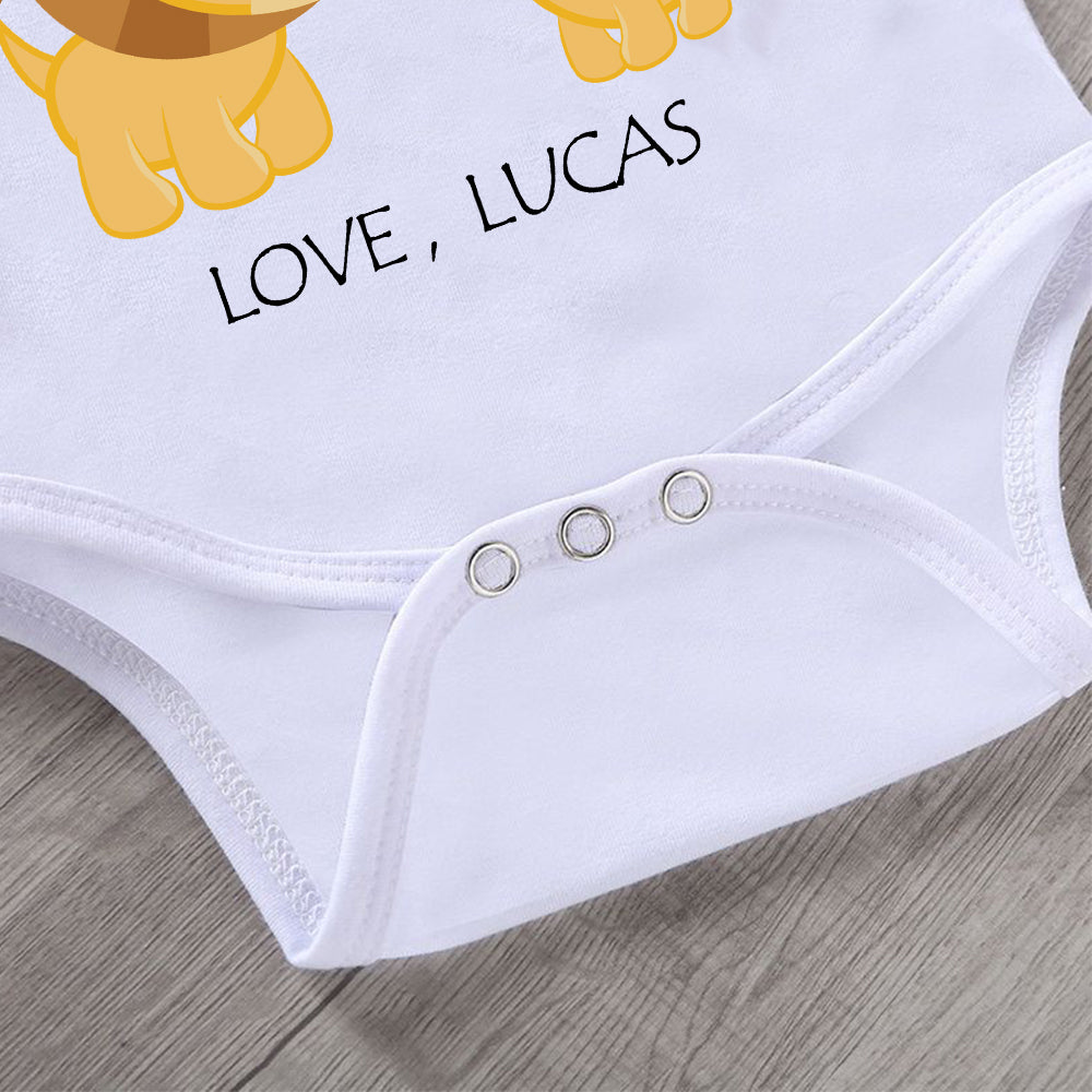 Custom Two Lions Mother's Day Baby Onesie