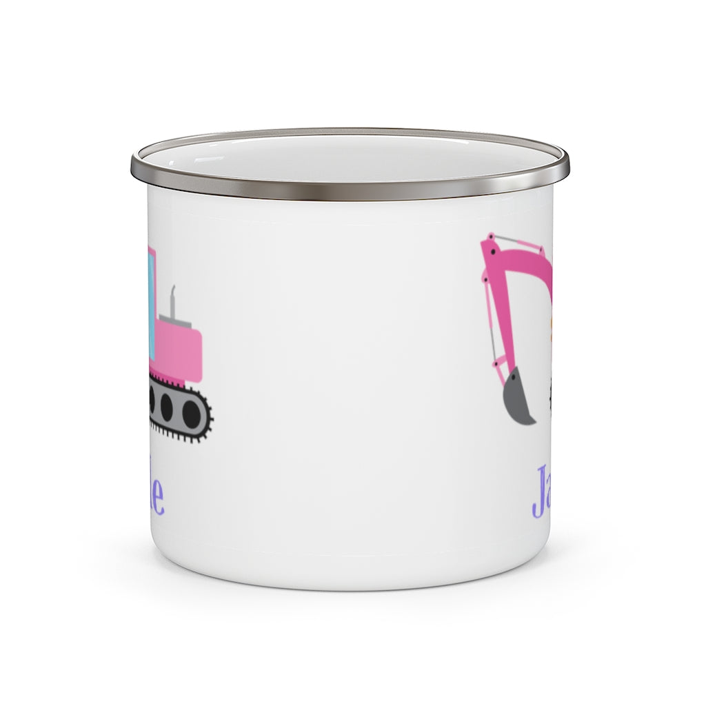 Custom Name Truck Children's Enamel Campfire Mug XII