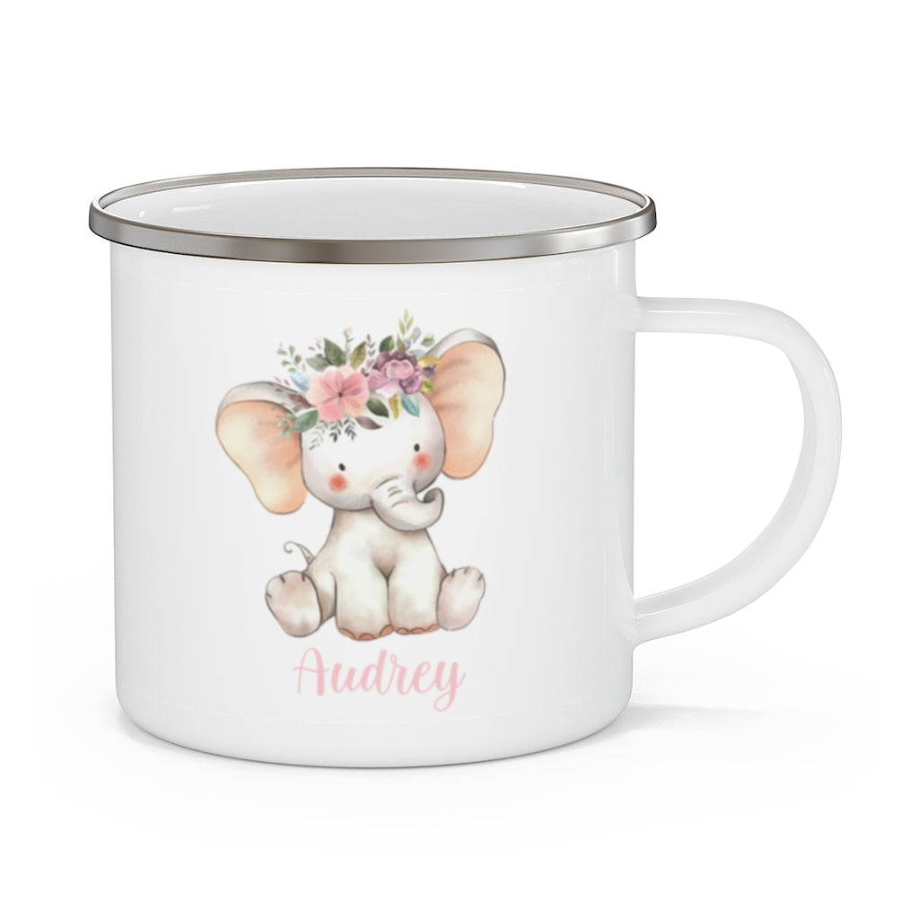 Custom Name Elephant Enamel Campfire Mug IV