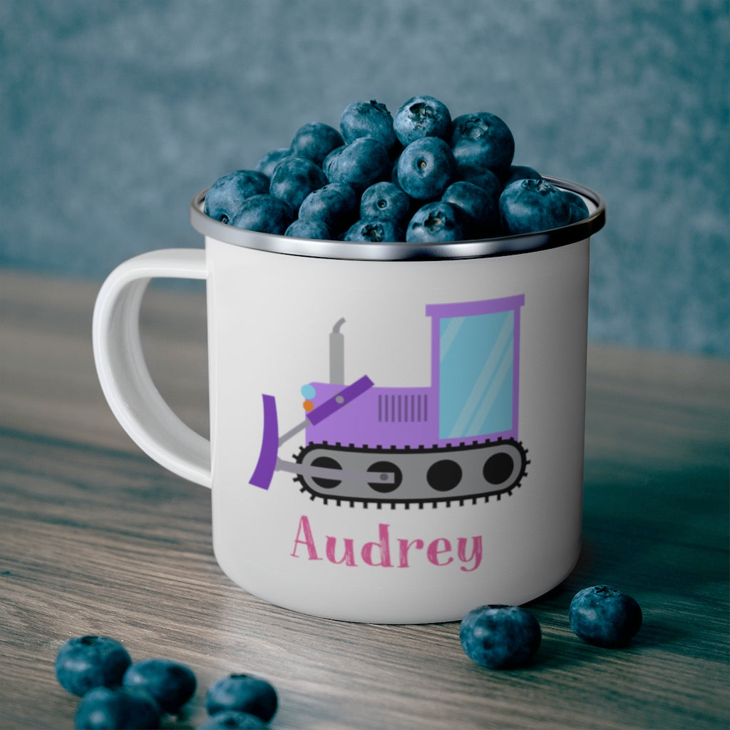 Custom Name Truck Children's Enamel Campfire Mug XIV