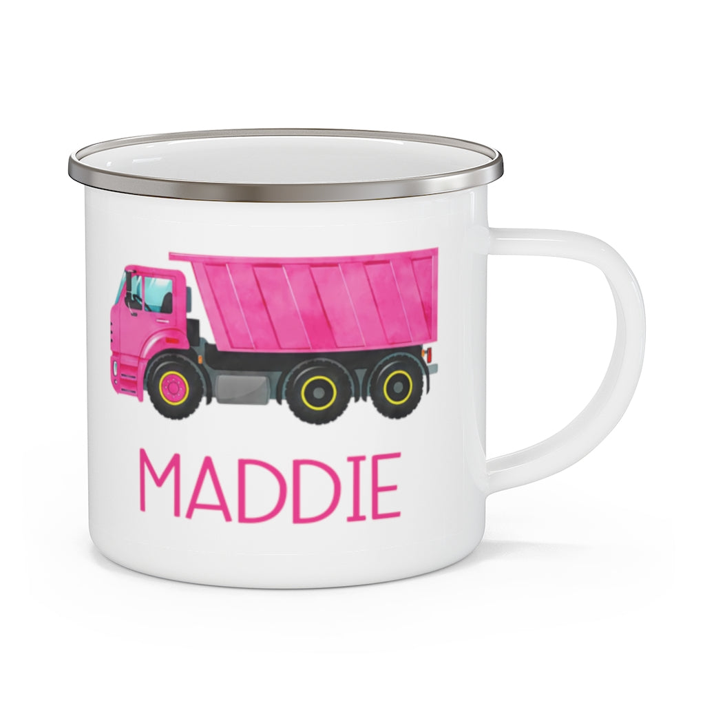 Custom Name Truck Children's Enamel Campfire Mug XVI
