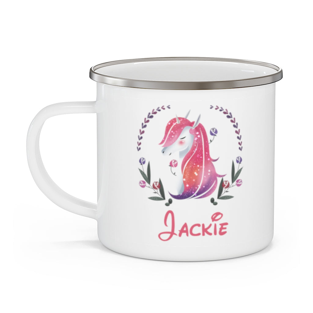 Custom Name Unicorn Enamel Campfire Mug Ⅴ