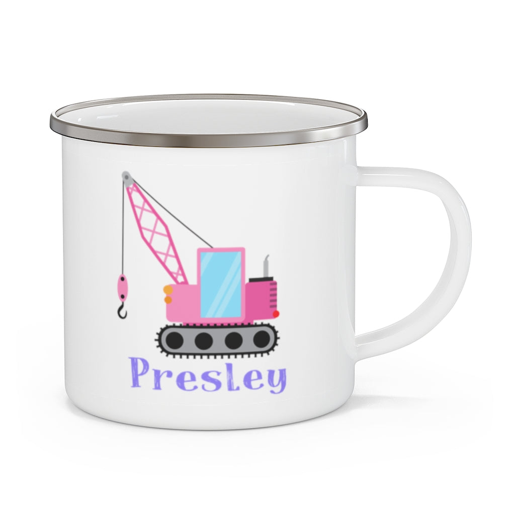 Custom Name Truck Children's Enamel Campfire Mug XIII