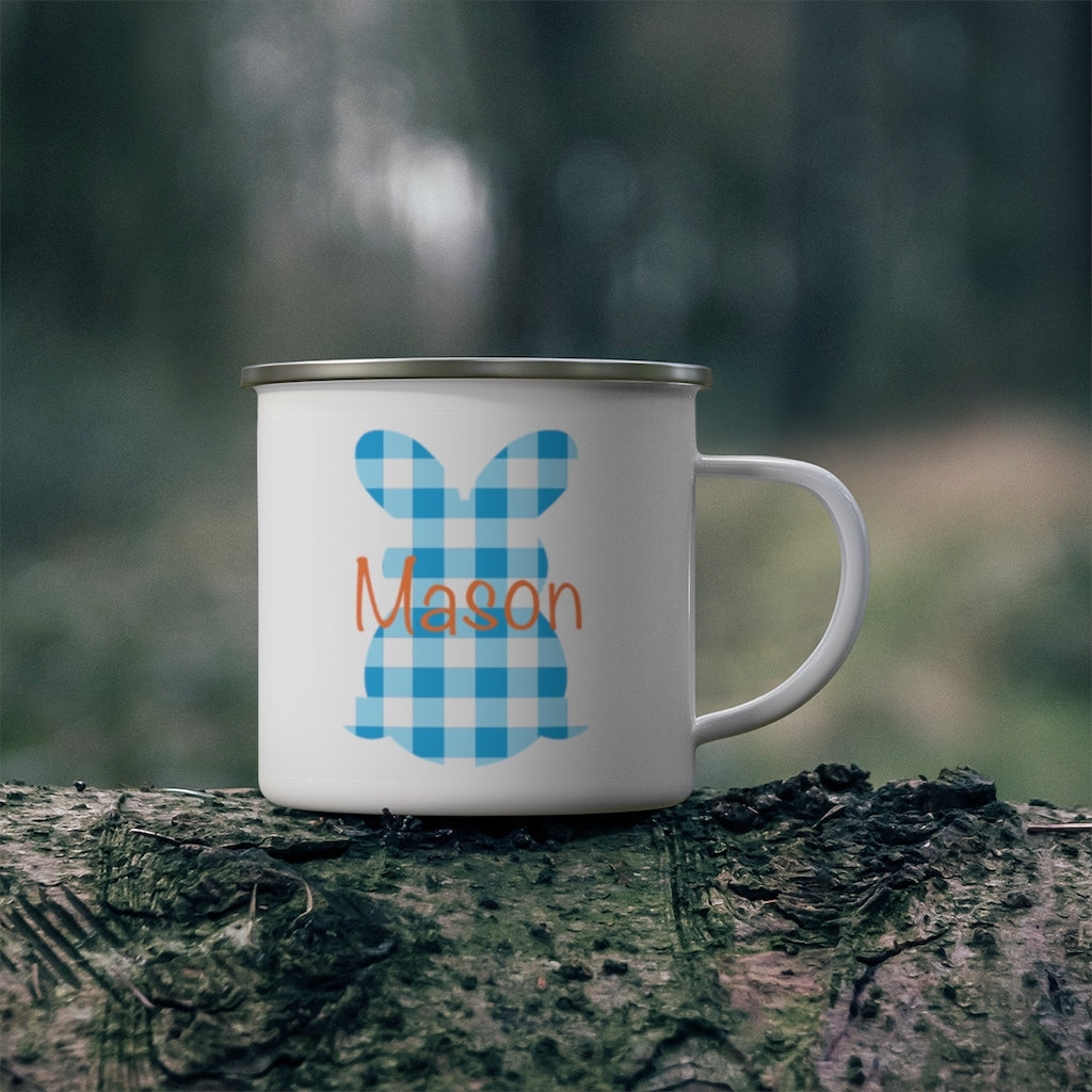 Custom Name Rabbit Easter Children's Enamel Campfire Mug IV