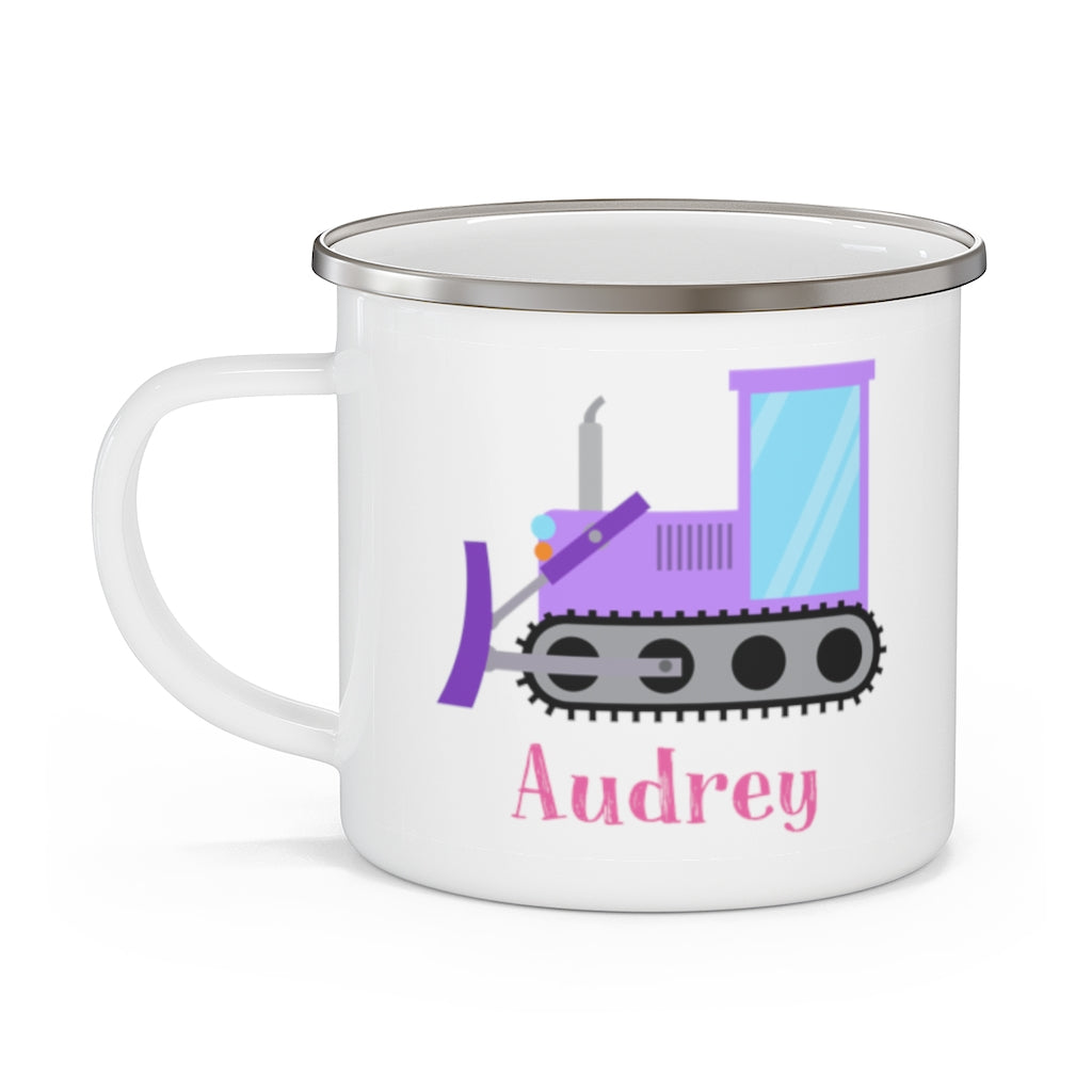 Custom Name Truck Children's Enamel Campfire Mug XIV