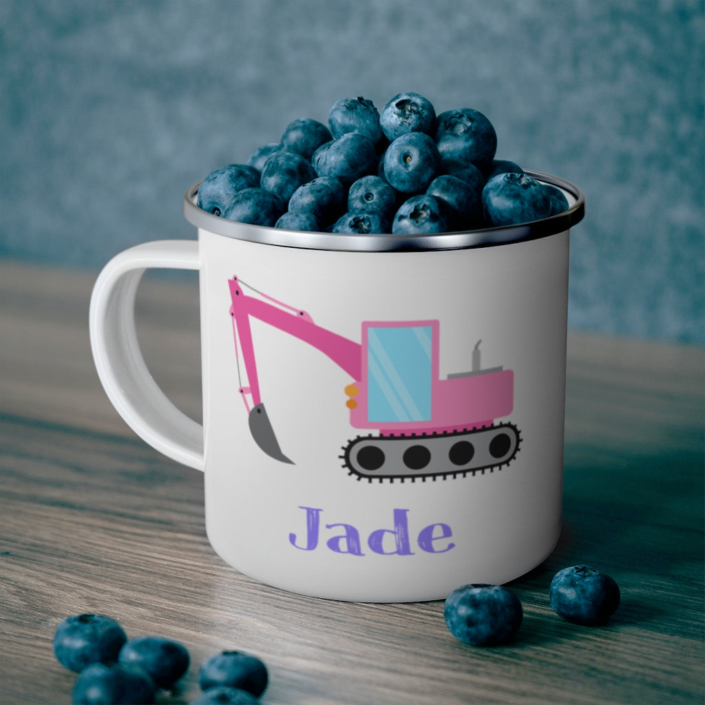 Custom Name Truck Children's Enamel Campfire Mug XII