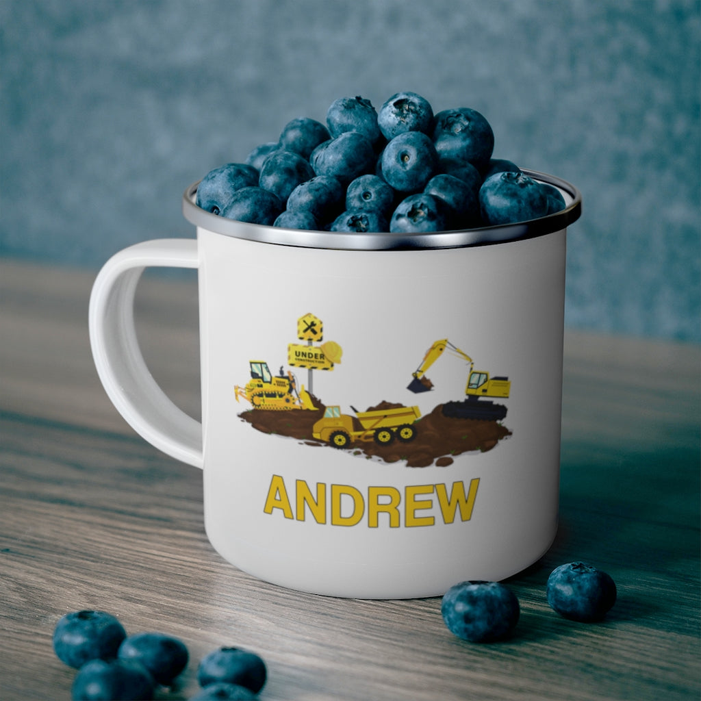 Custom Name Truck Children's Enamel Campfire Mug I