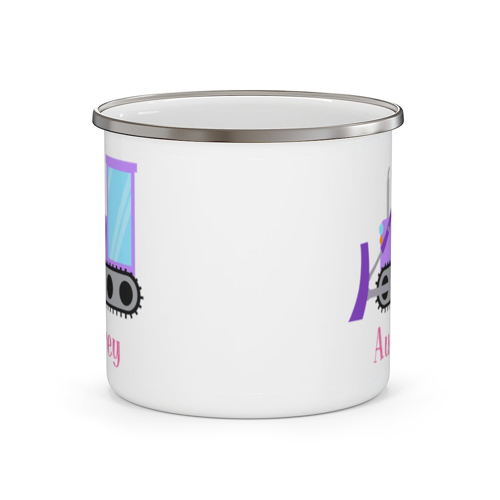 Custom Name Truck Children's Enamel Campfire Mug XIV