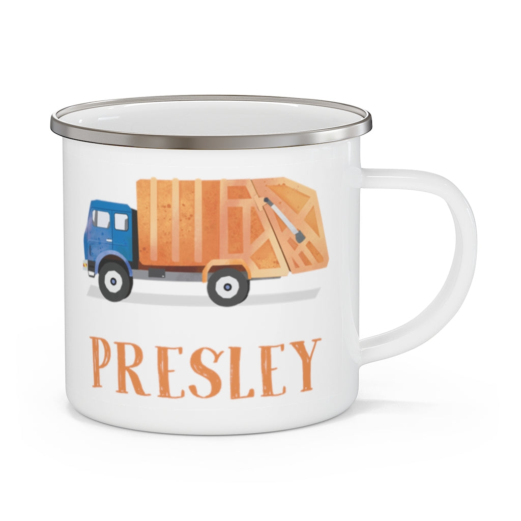 Custom Name Truck Children's Enamel Campfire Mug XXVI
