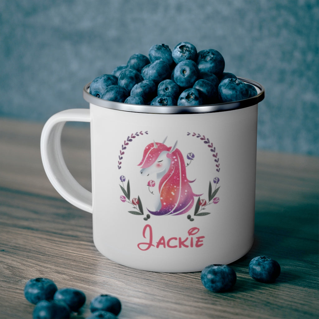 Custom Name Unicorn Enamel Campfire Mug Ⅴ